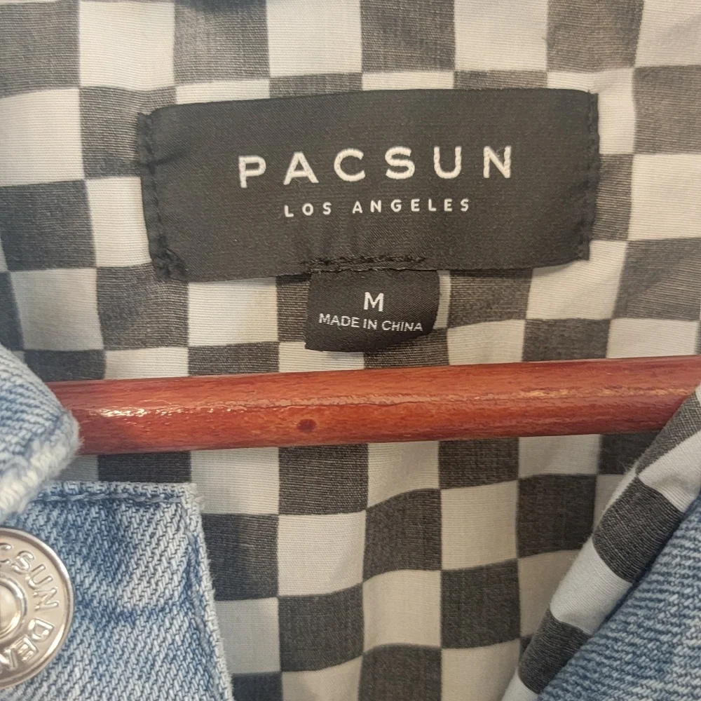 Pacsun Los Angeles Mens Denim Distressed Jean Jacket y2k‎ Size Medium